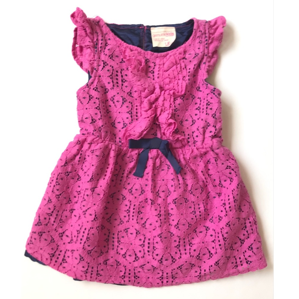 Genuine Kids Oshkosh B’gosh Toddler Girls Pink Crochet Dress 18M